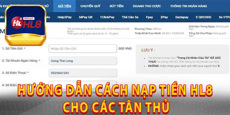 Hướng Dẫn Cách Nạp Tiền HL8 Cho Các Tân Thủ